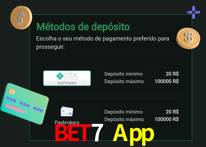 O cassino Bet7 App oferece uma grande variedade de métodos de pagamento